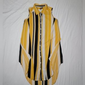 Love Ari stripes button-down blouse 1X